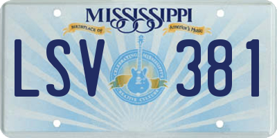 MS license plate LSV381