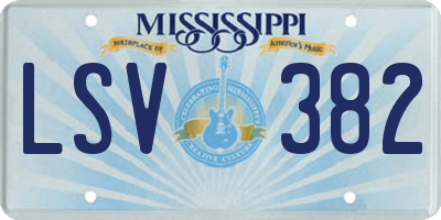 MS license plate LSV382