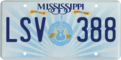 MS license plate LSV388