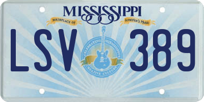 MS license plate LSV389