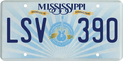 MS license plate LSV390