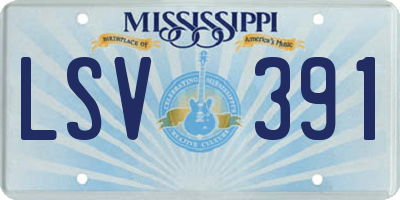 MS license plate LSV391
