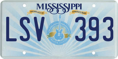 MS license plate LSV393