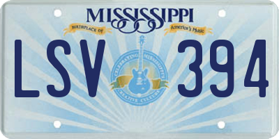 MS license plate LSV394