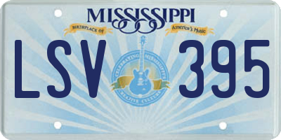 MS license plate LSV395