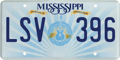 MS license plate LSV396