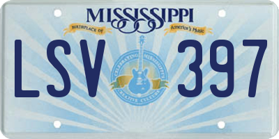 MS license plate LSV397