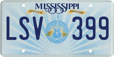 MS license plate LSV399