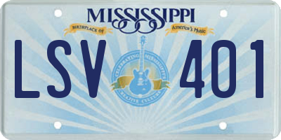 MS license plate LSV401