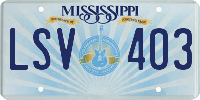 MS license plate LSV403