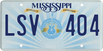 MS license plate LSV404