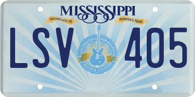 MS license plate LSV405