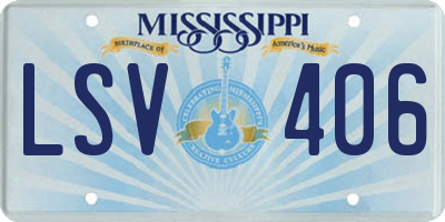 MS license plate LSV406