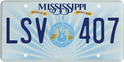 MS license plate LSV407