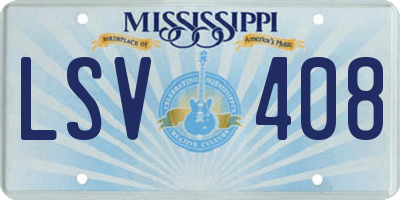 MS license plate LSV408