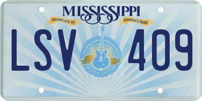 MS license plate LSV409