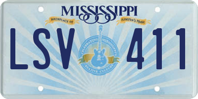 MS license plate LSV411