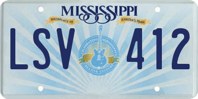 MS license plate LSV412