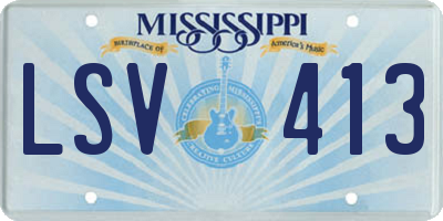 MS license plate LSV413