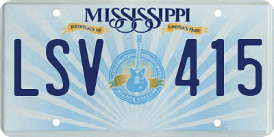 MS license plate LSV415
