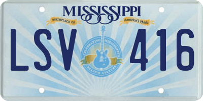 MS license plate LSV416
