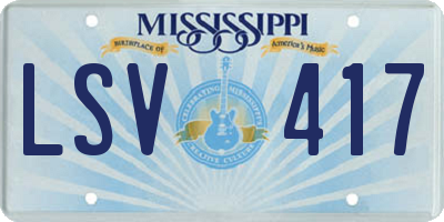 MS license plate LSV417
