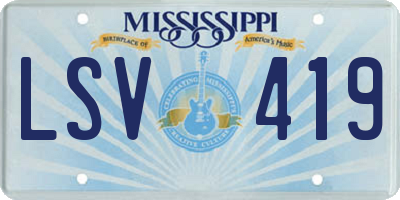 MS license plate LSV419