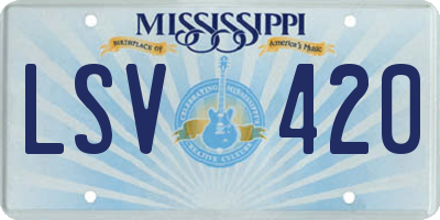 MS license plate LSV420