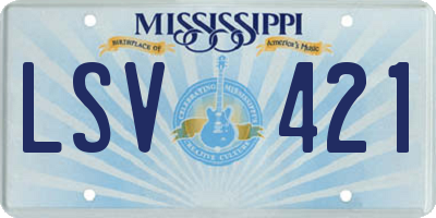 MS license plate LSV421
