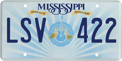 MS license plate LSV422