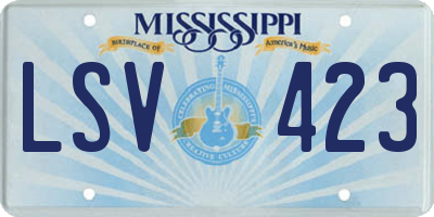 MS license plate LSV423