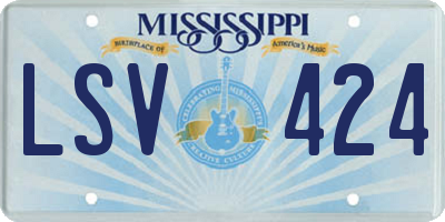 MS license plate LSV424