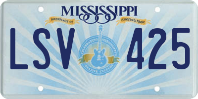 MS license plate LSV425
