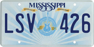 MS license plate LSV426
