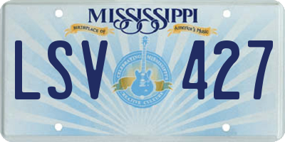 MS license plate LSV427