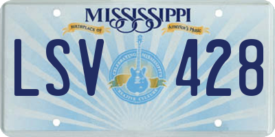 MS license plate LSV428