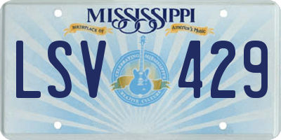MS license plate LSV429