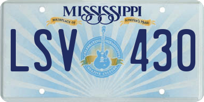 MS license plate LSV430