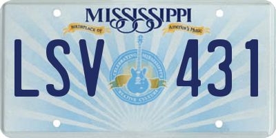 MS license plate LSV431