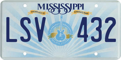 MS license plate LSV432