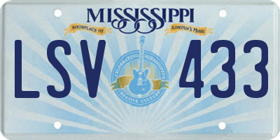 MS license plate LSV433