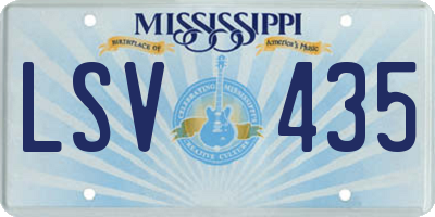 MS license plate LSV435