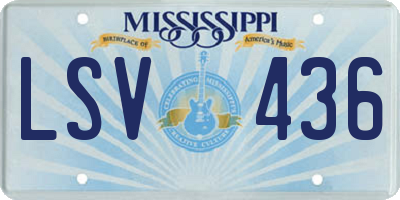 MS license plate LSV436