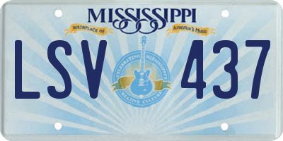 MS license plate LSV437