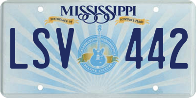MS license plate LSV442