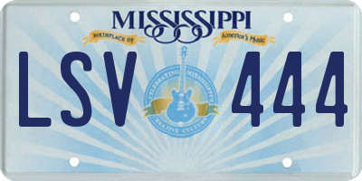 MS license plate LSV444