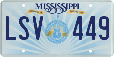 MS license plate LSV449