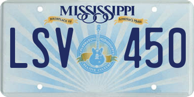 MS license plate LSV450