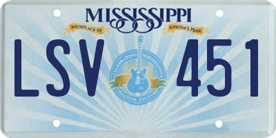 MS license plate LSV451