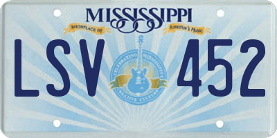 MS license plate LSV452